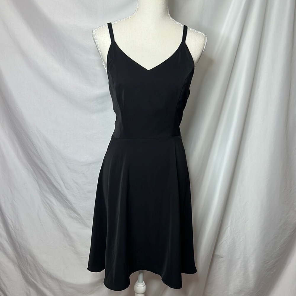 Black Spaghetti Strap A-Line Skater Fit and Flare Dress